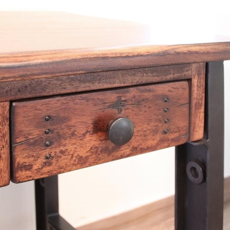 International Furniture Direct Parota IFD866DESK Industrial Solid Wood